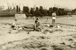 Strand in Woltmershausen in den 50er Jahren, Foto: Kulturhaus Pusdorf